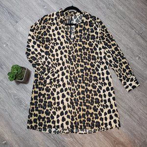 Zara Basic Leopard Print Shift Dress